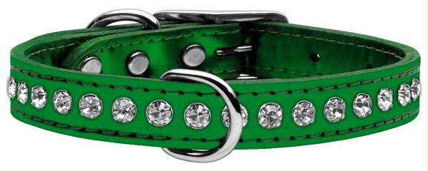 Picture of Mirage Pet Products 83-31 14EGM One Row Metallic Crystal Leather Emerald Green 14