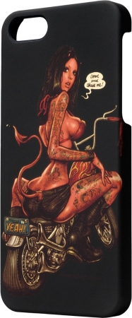 RJB-BIKER-IPHONE-5-BLK Graphic iPhone 5 Back Cover designed by Rockin Jelly Bean