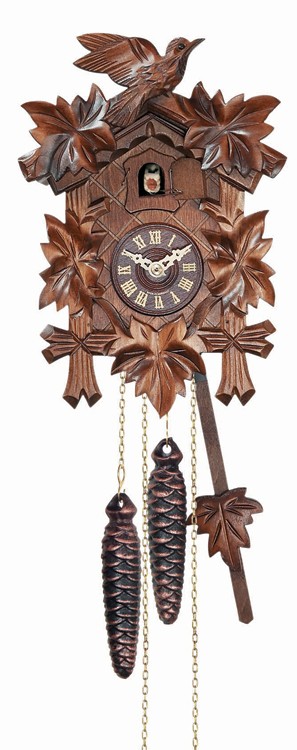 12 Melody Quartz Cuckoo Clock with Five Leaves & Bird