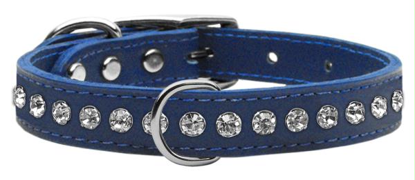 Picture of Mirage Pet Products 83-04 12Bl One Row Jewelled Leather Blue 12