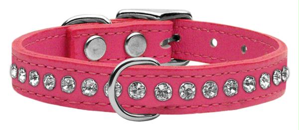 Picture of Mirage Pet Products 83-04 12Pk One Row Jewelled Leather Pink 12