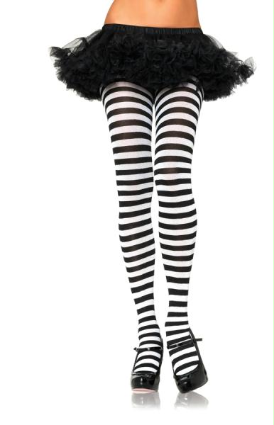 Tights Striped Plus Red-white