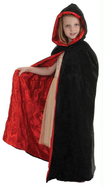 Picture of Morris Costumes UR26148 Cape Velvet Child Black-red