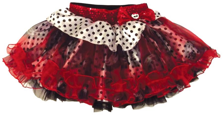 Morris Costumes XS12478 Mh Petticoat Red Blk Dots Whit