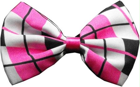 Picture of Mirage Pet Products 48-07 Dog Bow Tie Plaid Pink