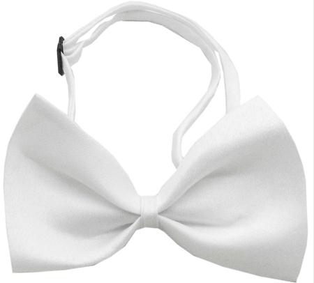 Picture of Mirage Pet Products 48-28 WT Plain White Bow Tie