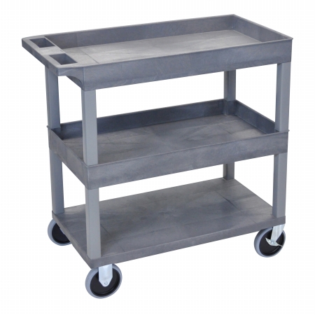 Picture of Luxor EC112HD-G Luxor Three Shelf Utility Cart