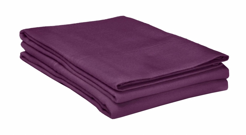 Picture of Impressions by Luxor Treasures FLAKGPC SLPR Cotton Flannel King Pillowcase Set Solid- Purple