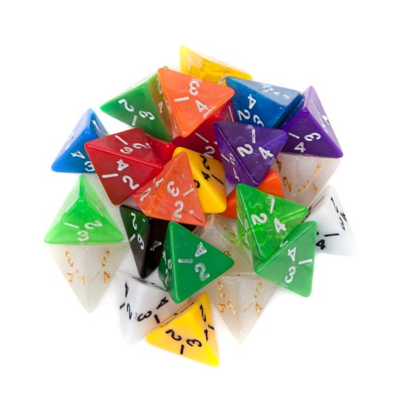 Picture of Bry Belly GDIC-1201 25 Pack of Random D4 Polyhedral Dice in Multiple Colors