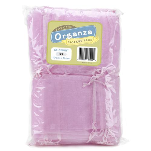 Picture of Bry Belly MORG-002 Lot of 50 Light Pink Drawstring Organza Storage Bags