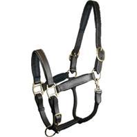 -Adjustable Padded Leather Halter- Brown Oversize 5-110650