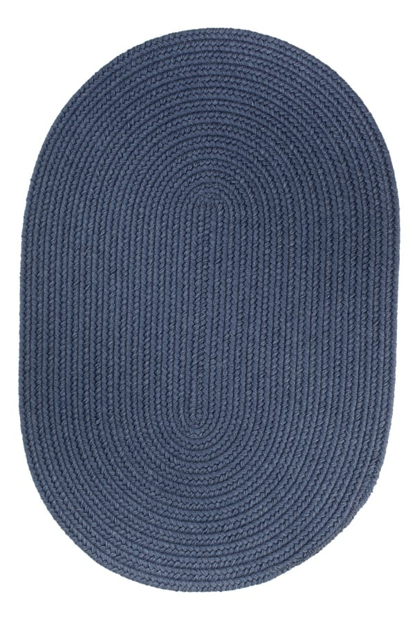Solid Wool Stair Tread Sailor Blue Rug