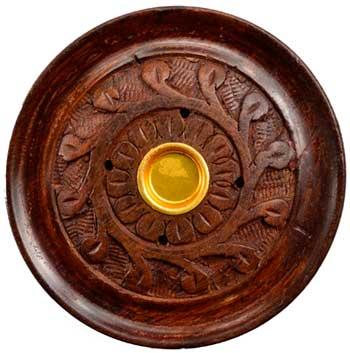 Azure Green IBER4D 3 .75 in. Wood Carved Stick-cone Burner