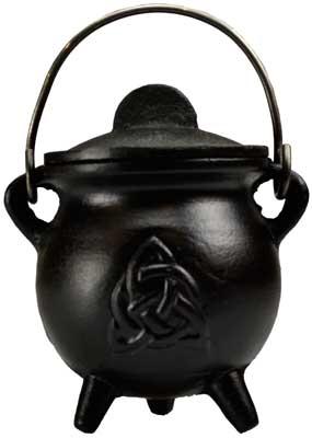 Picture of Azure Green ICBR86C 3 in. Triquetra Cauldron with lid