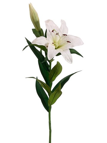 Picture of Allstate Floral FSL122-WH 35 in. Stargazer Lily Spray White - Case of 12
