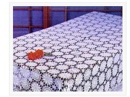 Picture of HENAN ARTEX A01-36X36-C Gorgeous Handmade Beaded Sheer Unique Design 36x36'' Tablecloth