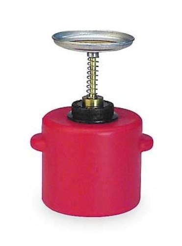 Plunger Can 0.5 gal Polyethylene Can, Brass Plunger, 5 1/4 in Dasher Plate Dia., Red