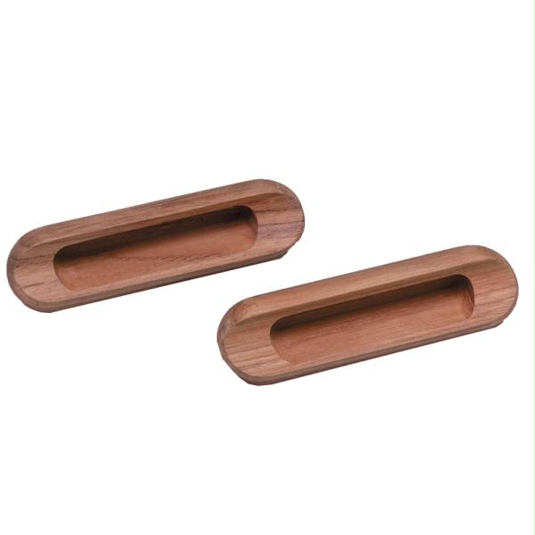 60124-A Teak Oblong Drawer Pull - 4-1-16"L - 2 Pack