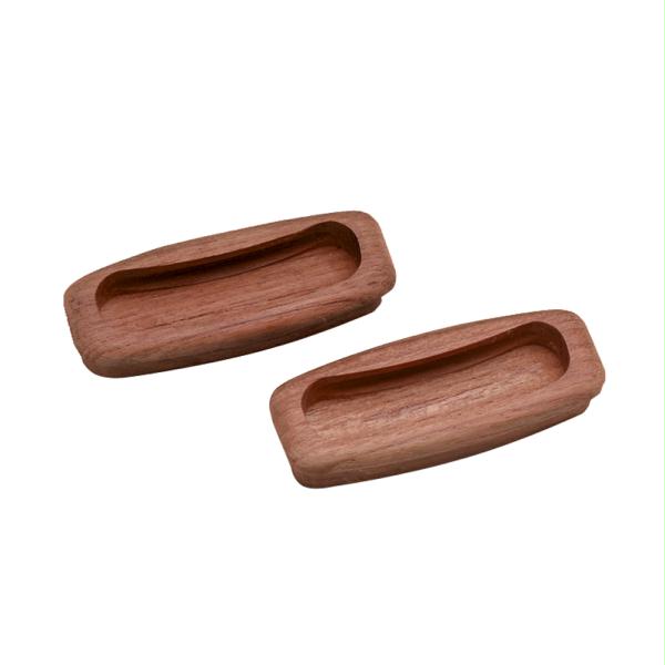 60135-A  Teak Rectangular Drawer Pull - 3-.25"L - 2 Pack
