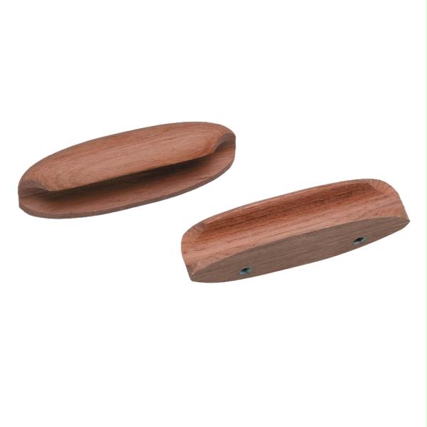 60147-A  Teak Oval Drawer Pull - 4"L - 2 Pack
