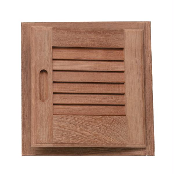 SeaForce Teak Whitecap Teak 12" x 12" Louvered Door & Frame, Right-Hand Opening in Grey | Camping World