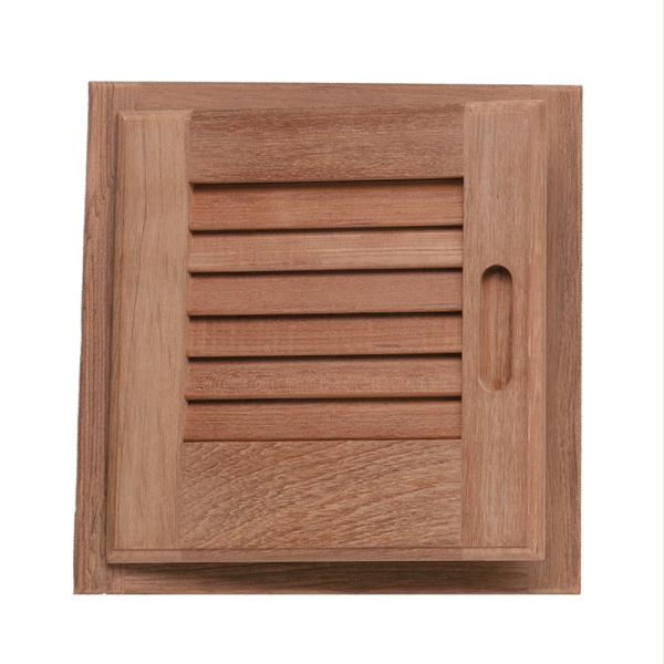 Whitecap Left Hand Teak Louvered Door & Frame, 12" | by West Marine