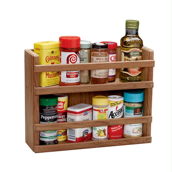 Teak Two-Tier Spice Rack