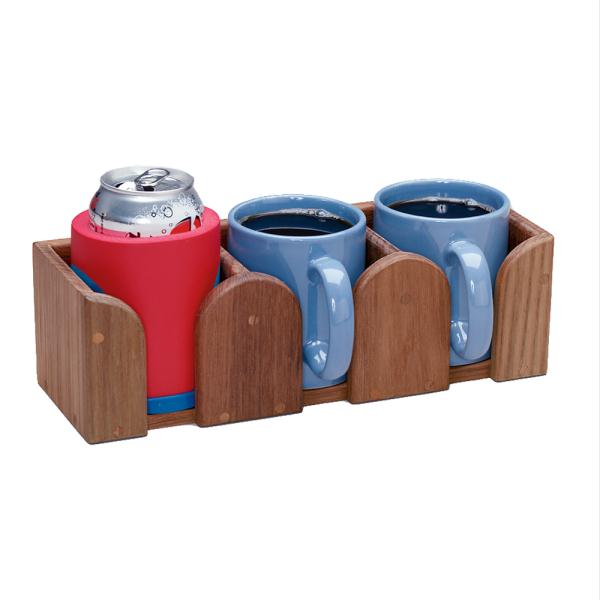 Teak  Three Mug Rack - White