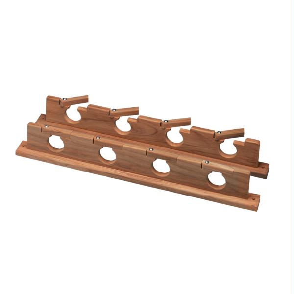 Teak Lock-In Four-Rod Storage Rack