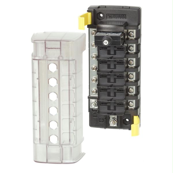 Picture of 5052 Blue Sea 5052 ST CLB Circuit Breaker Block - 6 Position with Negative Bus