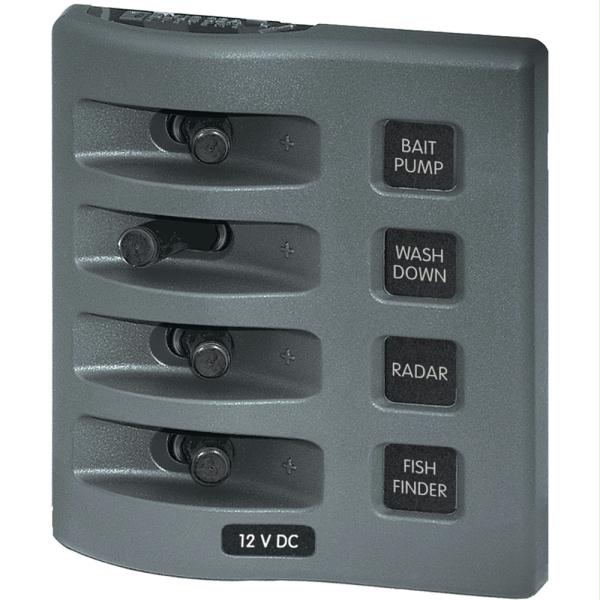 Picture of 4305 Blue Sea 4305 WeatherDeck&reg; 12V DC Waterproof Switch Panel - 4 Posistion
