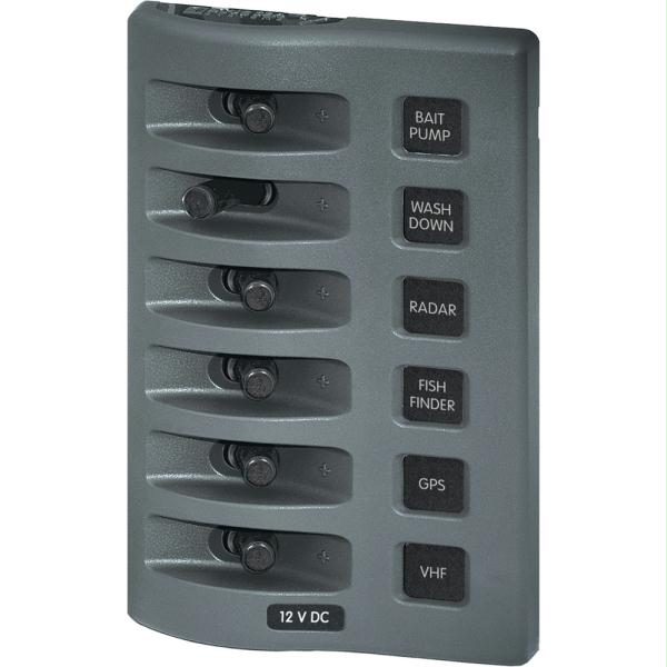 Picture of 4307 Blue Sea 4307 WeatherDeck&reg; 12V DC Waterproof Switch Panel - 6 Position