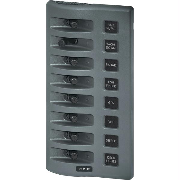 Picture of 4309 Blue Sea 4309 WeatherDeck&reg; 12V DC Waterproof Switch Panel - 8 Position