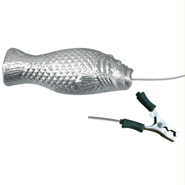 Picture of 00630FISH Tecnoseal Grouper Suspended Anode with Cable & Clamp - Zinc