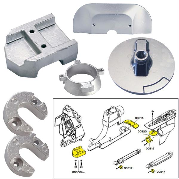 20801MG  Anode Kit with Hardware - Mercury Alpha 1 Gen 2 - Magnesium