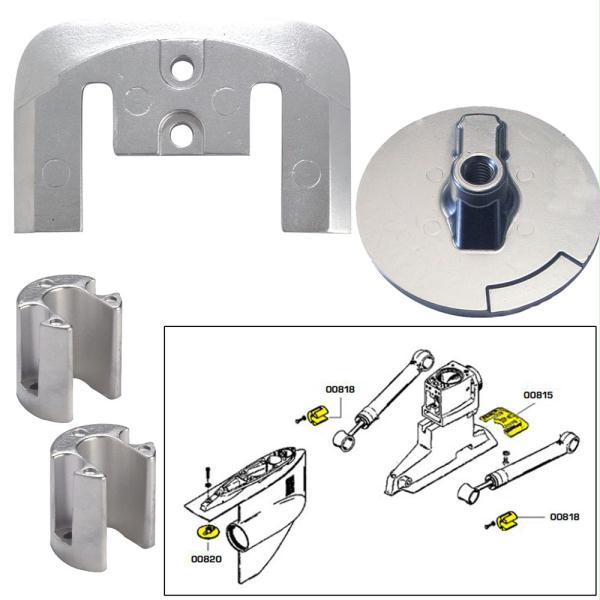Picture of 20804AL Tecnoseal Anode Kit with Hardware - Mercury Bravo 2-3 - Aluminum