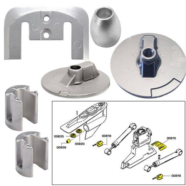 20805MG  Anode Kit with Hardware - Mercury Bravo 3 2004 - Magnesium