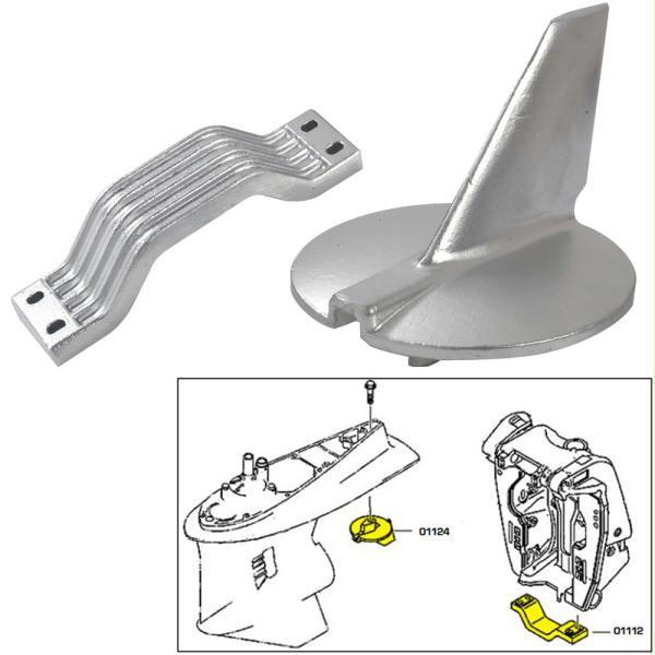 Picture of 21104 Tecnoseal Anode Kit with Hardware - Yamaha 200-250HP - Zinc