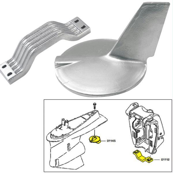 21106 Anode Kit with Hardware - Yamaha 200-300HP Hi-Performance - Zinc