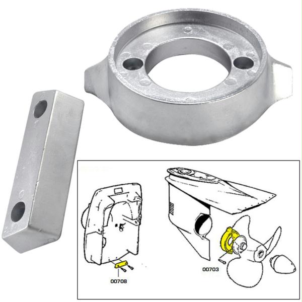 Picture of 20705 Tecnoseal Anode Kit with Hardware - Volvo 290 - Zinc