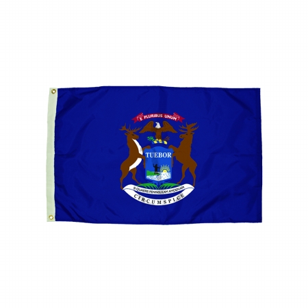 Picture of Flagzone FZ-2212051 3x5 Nylon Michigan Flag Heading