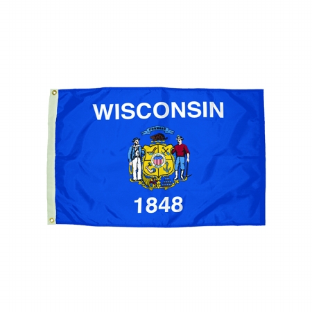 Picture of Flagzone FZ-2482051 3x5 Nylon Wisconsin Flag Heading