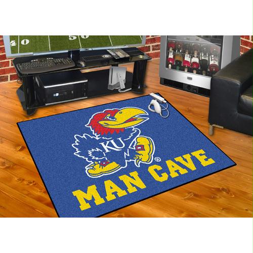 Picture of Fan Mats FAN-14649 Kansas Jayhawks NCAA Man Cave All-Star Floor Mat - 34in x 45in