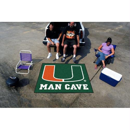 Picture of Fan Mats FAN-14666 Miami Hurricanes NCAA Man Cave Tailgater Floor Mat - 60in x 72in