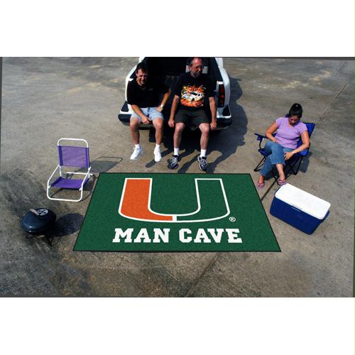 Picture of Fan Mats FAN-14667 Miami Hurricanes NCAA Man Cave Ulti-Mat Floor Mat - 60in x 96in