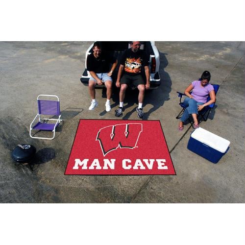 Picture of Fan Mats FAN-14710 Wisconsin Badgers NCAA Man Cave Tailgater Floor Mat - 60in x 72in