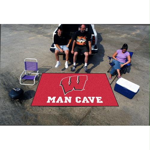 Picture of Fan Mats FAN-14711 Wisconsin Badgers NCAA Man Cave Ulti-Mat Floor Mat - 60in x 96in