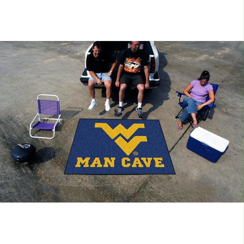 Picture of Fan Mats FAN-14722 West Virginia Mountaineers NCAA Man Cave Tailgater Floor Mat - 60in x 72in