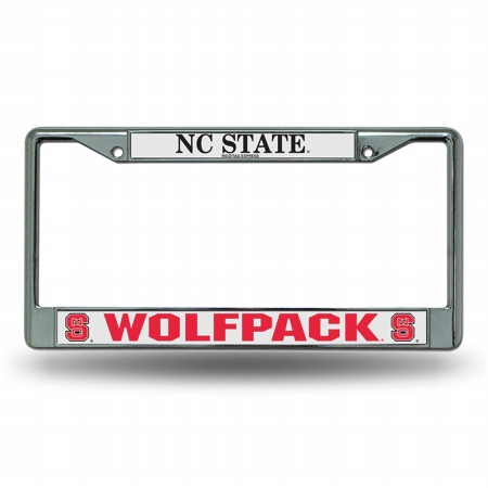 Picture of Rico Industries RIC-FC130204 North Carolina State Wolfpack NCAA Chrome License Plate Frame