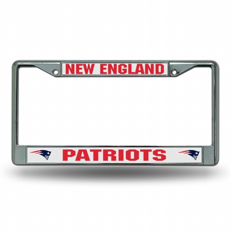 RIC-FC1504 New England Patriots NFL Chrome License Plate Frame